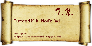 Turcsák Noémi névjegykártya