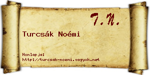 Turcsák Noémi névjegykártya